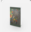 Elephant with Flower Art Print Birthday Greeting Card
