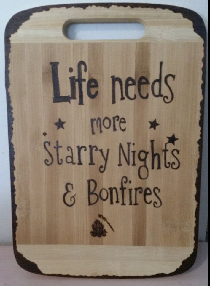 Starry Nights & Bonfires - Bamboo Cutting Board