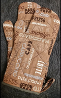 Coffee Print Oven Mitts
