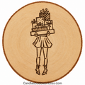 Girl Shopping engraved drink coaster